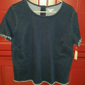 NWT Merona short sleeve denim Top
